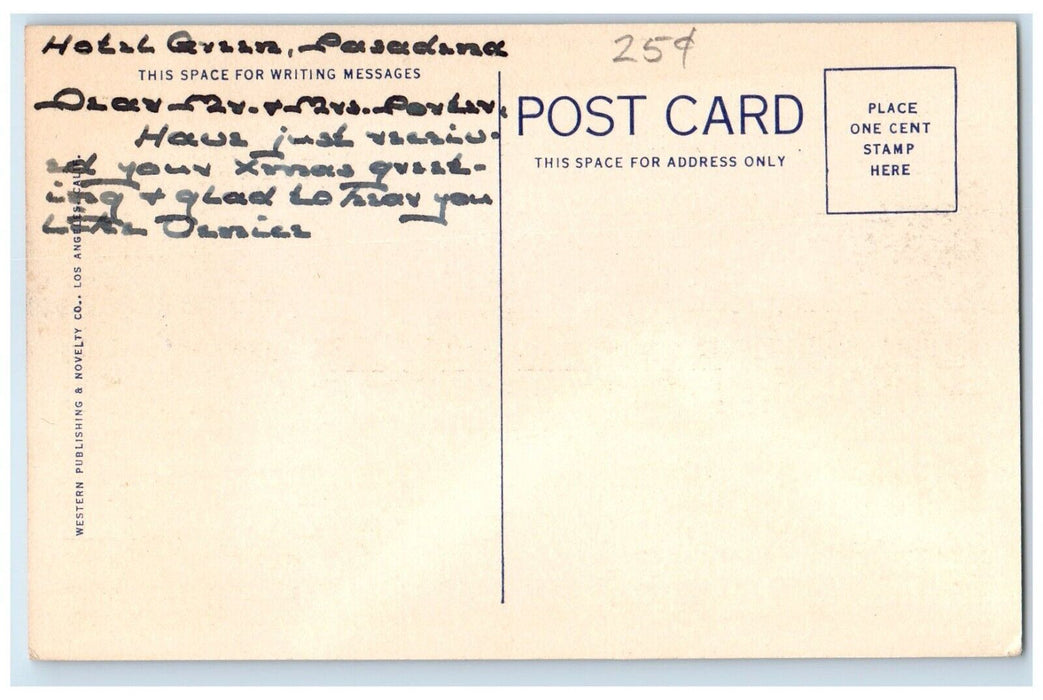 c1930's Foothill Boulevard Near Mt. Wilson Toll House Car Pasadena CA Postcard