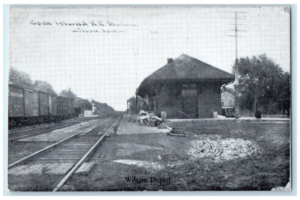 c1960 Rock Island Station Railroad Wilton Depot Iowa IA Vintage Antique Postcard