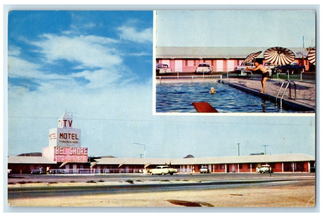 1962 Multi-View Bel Shore Motel Lordsburg New Mexico NM Vintage Antique Postcard