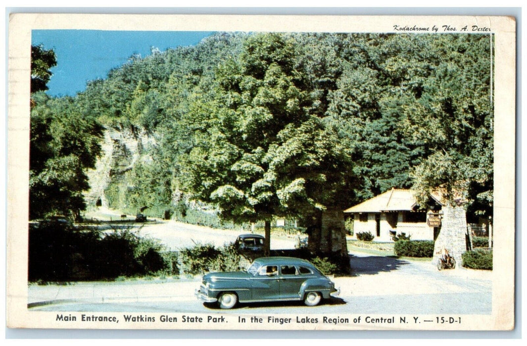 1948 Main Entrance Watkins Glen State Park Lake Region Central New York Postcard
