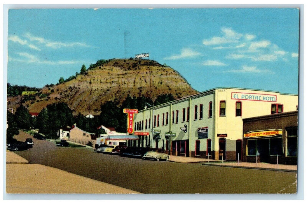 1952 Scenic View Mountains Goat Hill Raton New Mexico NM Posted Vintage Postcard