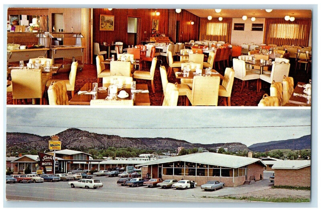 c1960 Multi-View Sands Manor Motel Restaurant Raton New Mexico Vintage Postcard