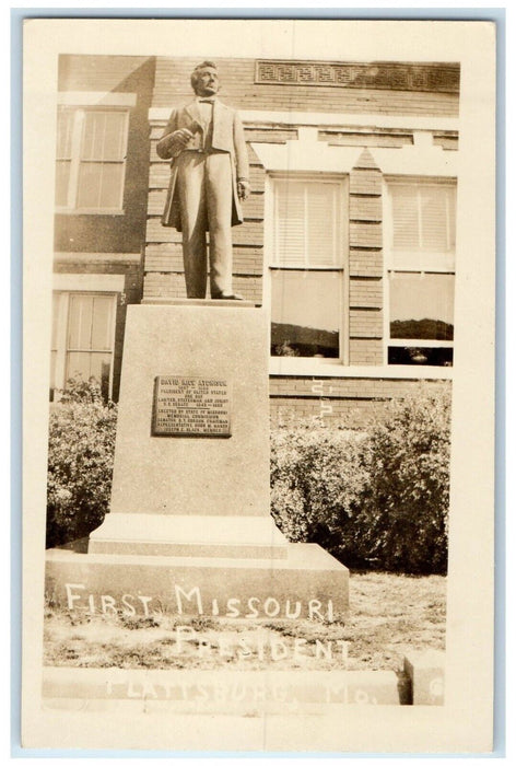 David Rice Atchison First Missouri President Plattsburg MO RPPC Photo Postcard