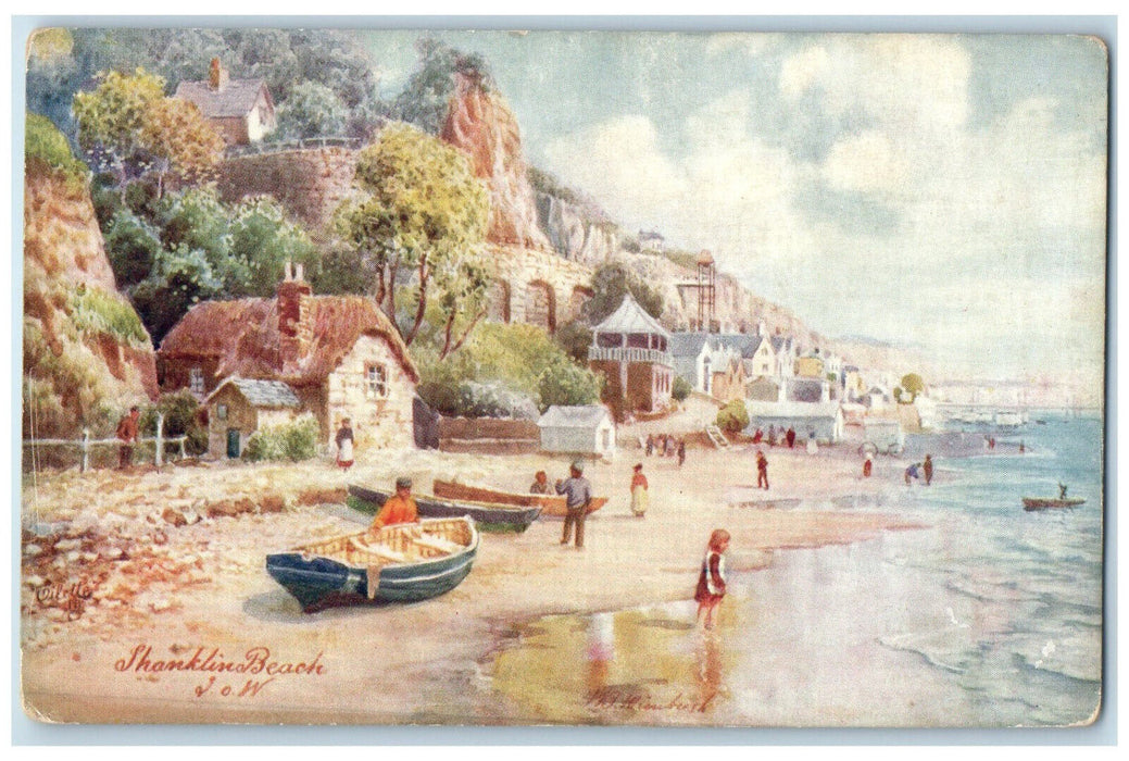 c1910 Shanklin Beach Isle of Wight England Oilette Tuck Art Postcard