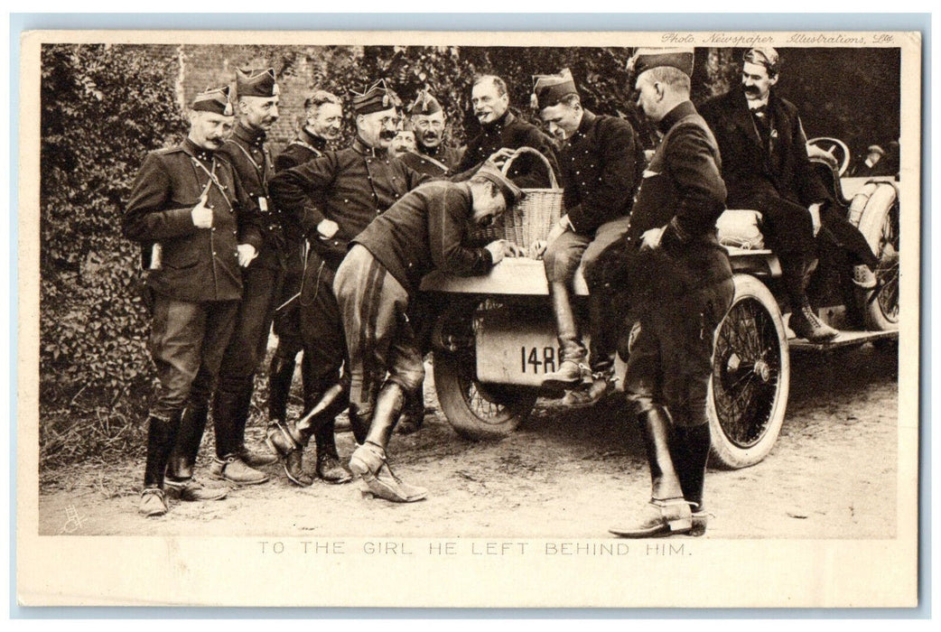 1914 To The Girl He Left Behind Him Belgium Photogravure Tuck Art Postcard