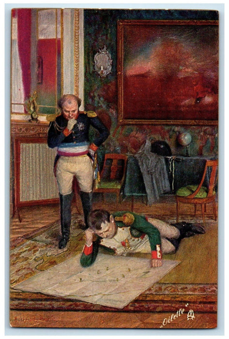 c1910 Napoleon Looking in a Map France Oilette Connoisseur Tuck Art Postcard