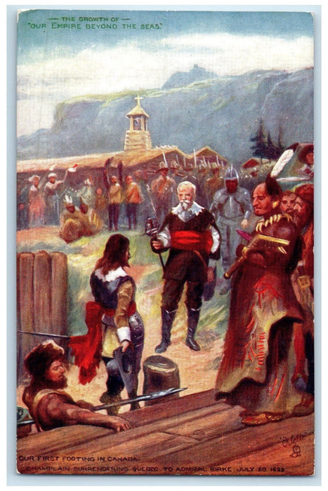 c1910 Growth of Our Empire Beyond Seas Quebec Canada Oilette Tuck Art Postcard