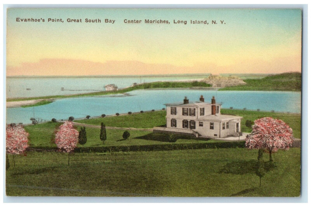 c1920 Evanhoe's Point Great  Bay Center Moriches Long Island New York Postcard