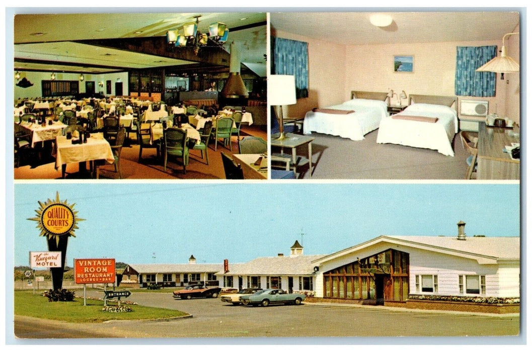 c1960 Vineyard Motel West New York State Thruway Park Dunkirk New York Postcard