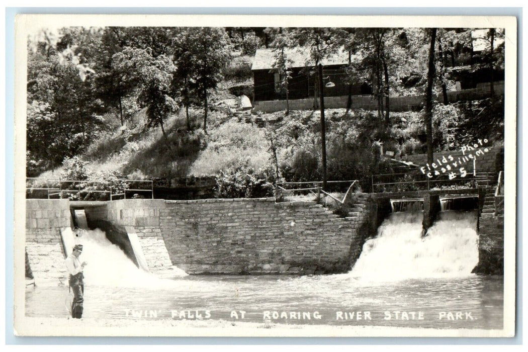 Twin Falls At Roaring State Park Cassville Missouri MO RPPC Photo Postcard