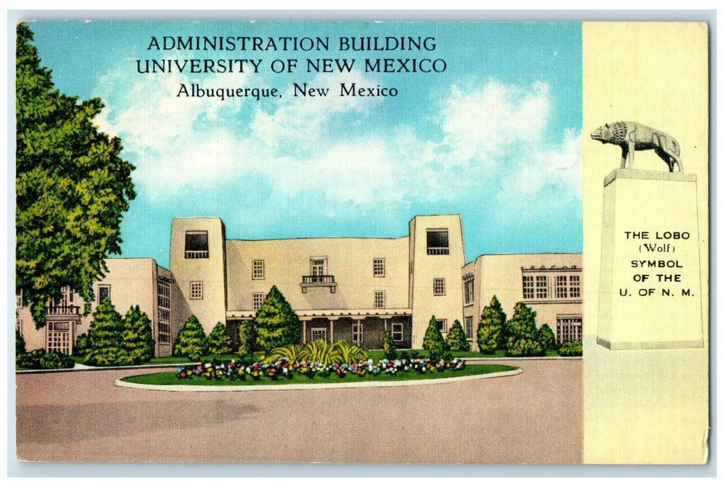 1949 Administration Building University Albuquerque New Mexico Vintage Postcard