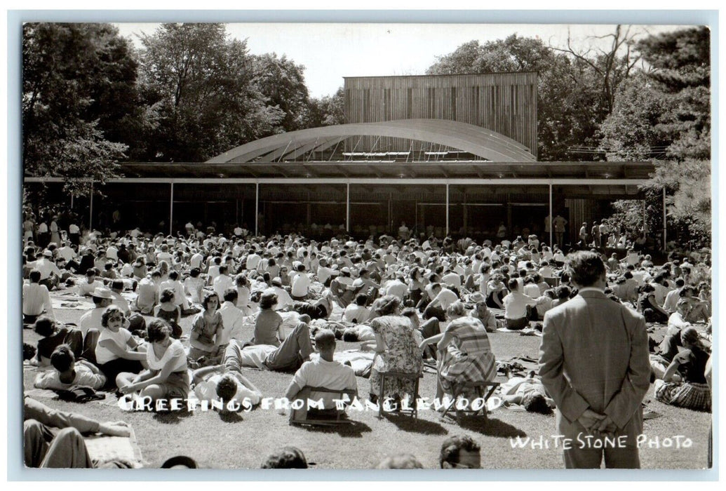 1959 Greetings From Tanglewood Lenox Massachusetts MA RPPC Photo Posted Postcard