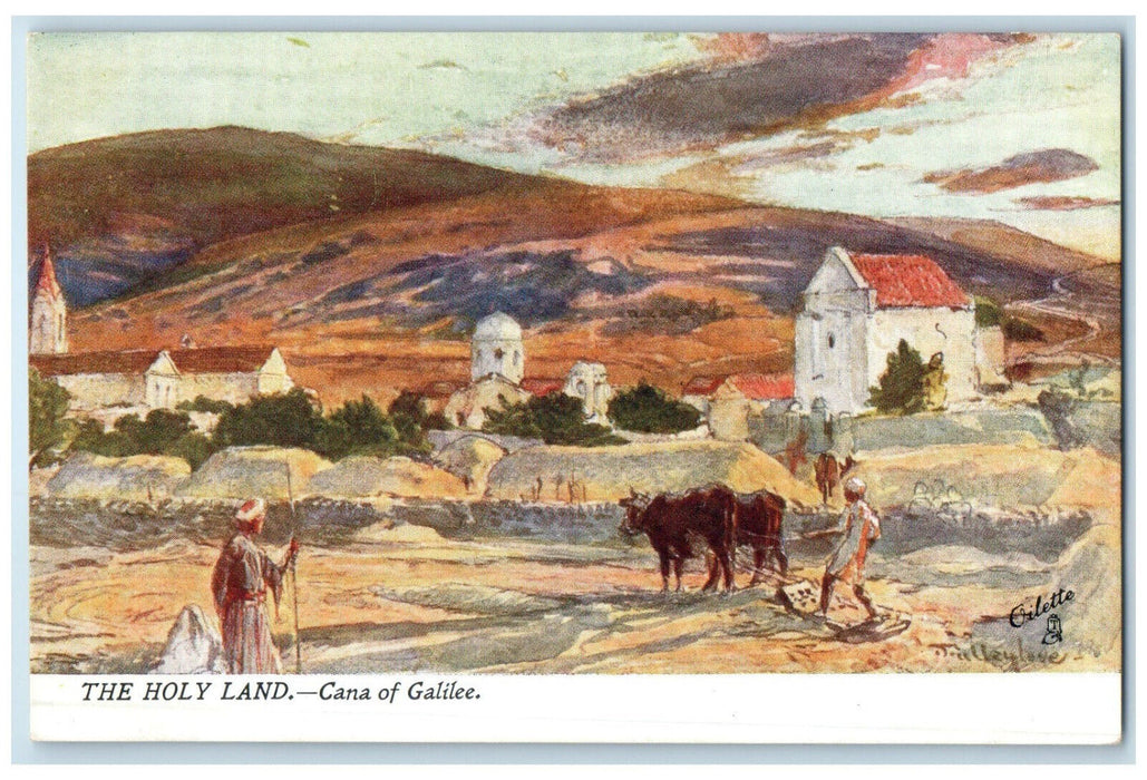 c1910 Cana of Galilee The Holy Land Israel Oilette Tuck Art Postcard