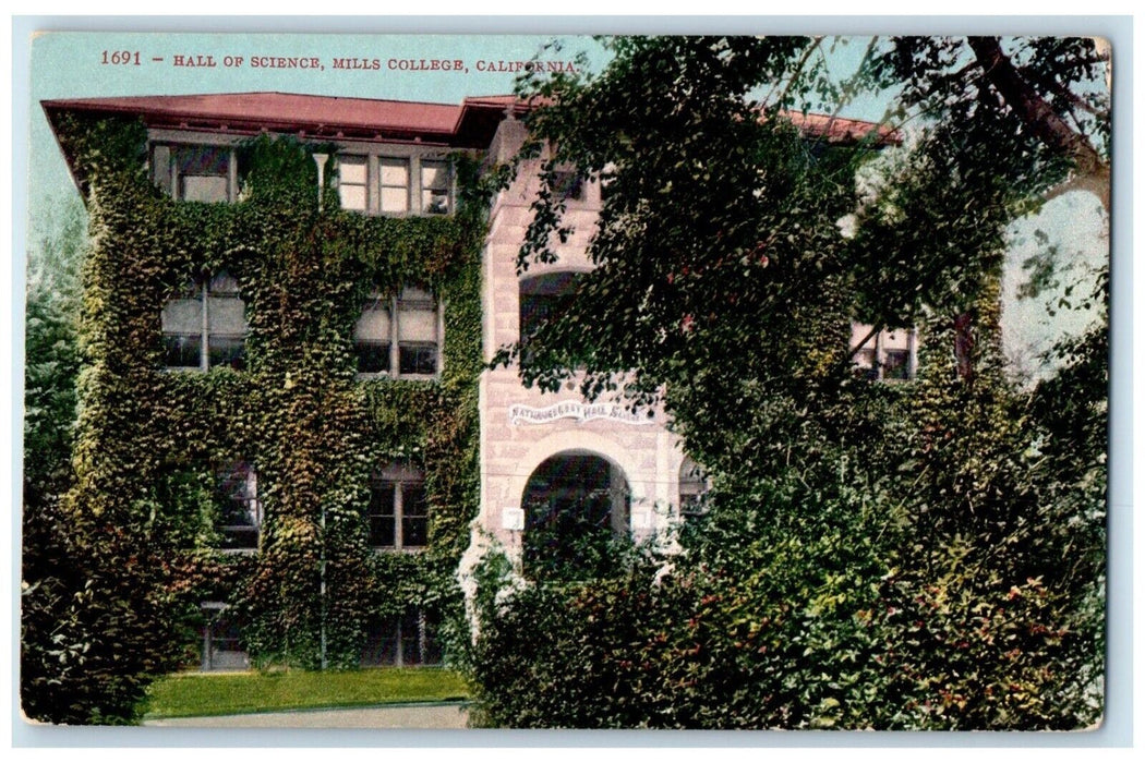 c1910's Hall Of Science Mills College Oakland California CA Antique Postcard