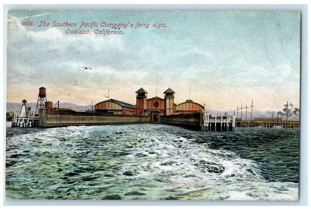 c1910s The Southern Pacific Company's Ferry Slips Oakland California CA Postcard