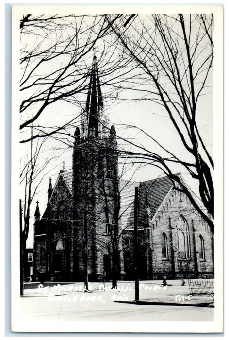 c1940's St. Michaels Catholic Church Gibsonburg Ohio OH  RPPC Photo Postcard