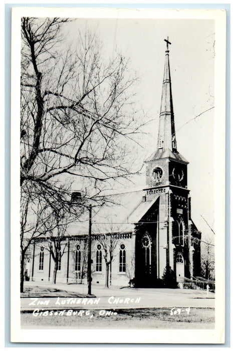 c1940's Zion Lutheran Church Gibsonburg Ohio OH RPPC Photo Vintage Postcard