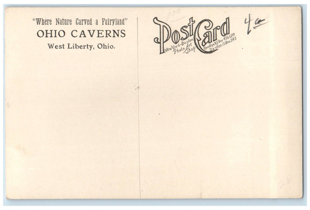 c1910's Ohio Caverns West Liberty Ohio OH RPPC Photo Unposted Antique Postcard