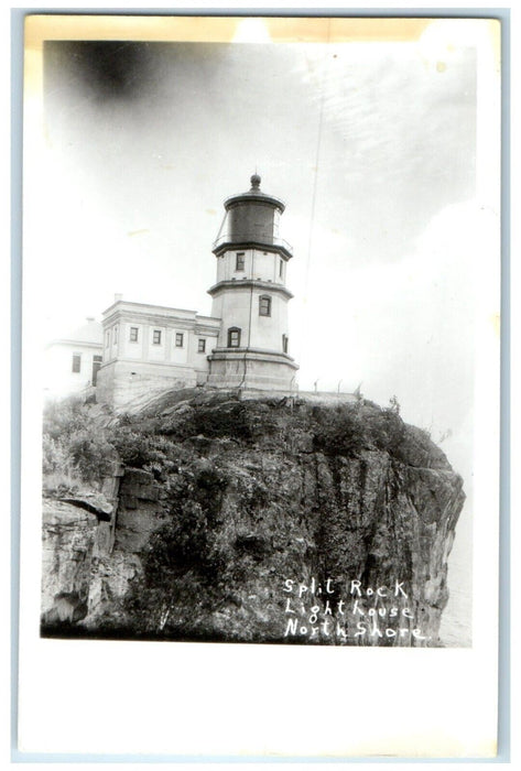 c1940's Split Rock Lighthouse North Shore Minnesota MN RPPC Photo Postcard
