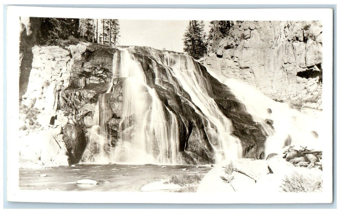 c1930's Haynes Gibbon Falls Yellowstone Wyoming WY RPPC Photo Vintage Postcard