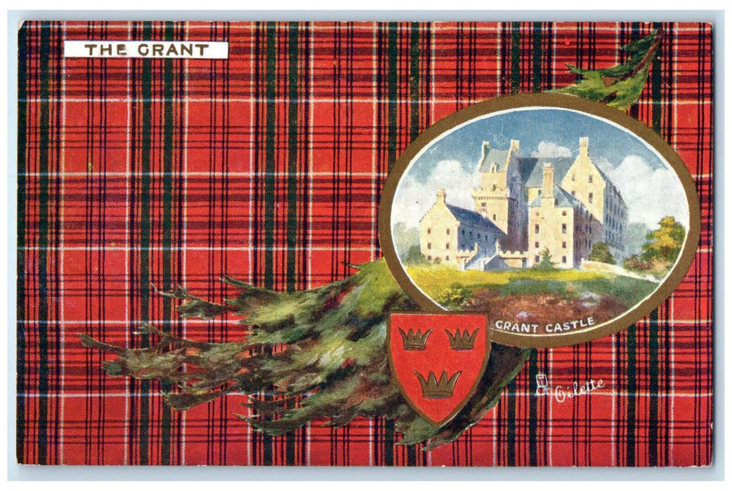 c1930's Grant Castle Grant Clan Strathspey Scotland Oilette Tuck Art Postcard
