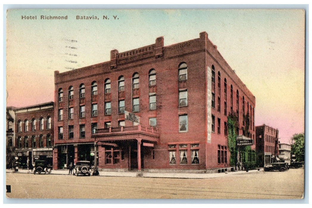 1931 Hotel Richmond Ownership Management Eagle Tavern Batavia New York Postcard
