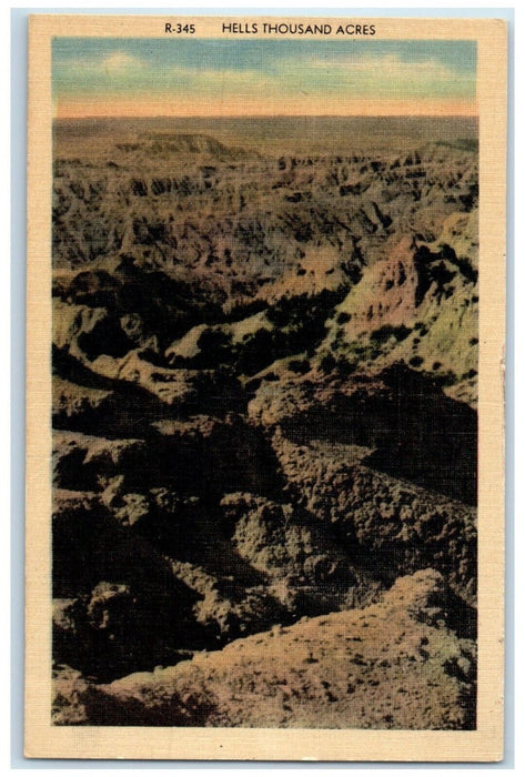 c1940 Hells Thousand Acres Solitaire Black Hills South Dakota Vintage Postcard