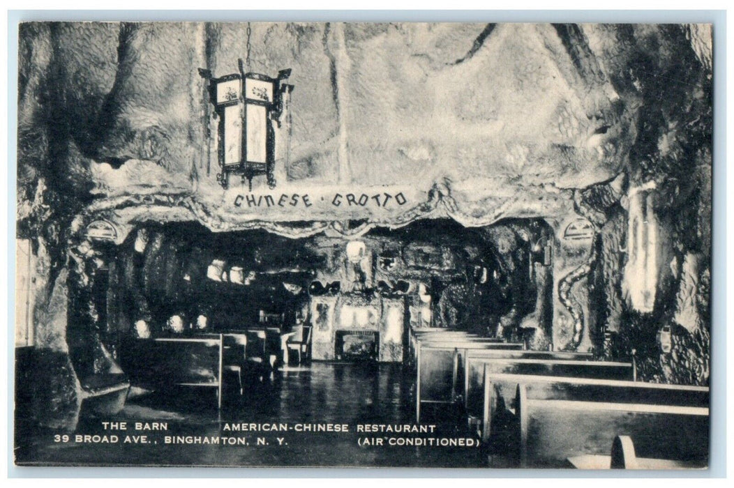 1940 Barn American-Chinese Restaurant Grotto Binghamton New York Artvue Postcard