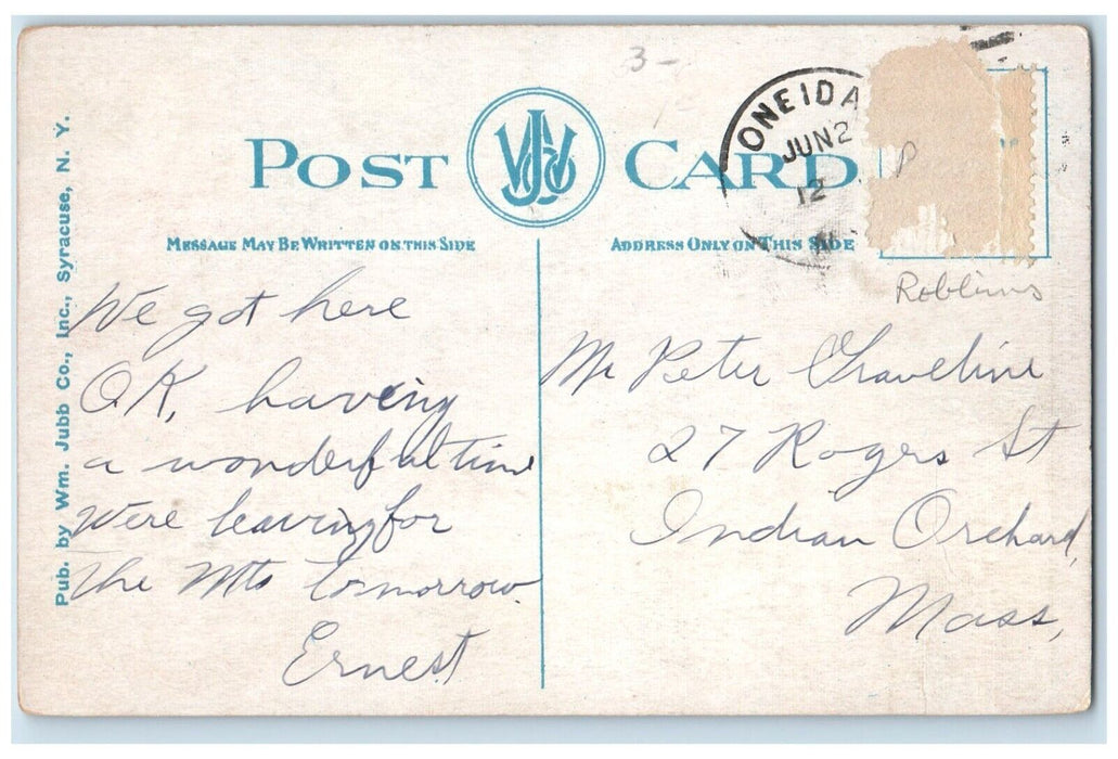 c1920 Busy Day Madison Street Classic Cars Buildings Oneida New York NY Postcard