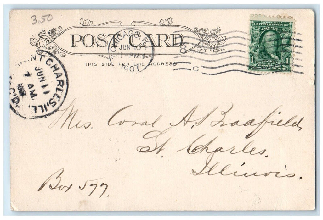 1907 View Of The Locks Locksport New York NY, Chicago Illinois IL Postcard