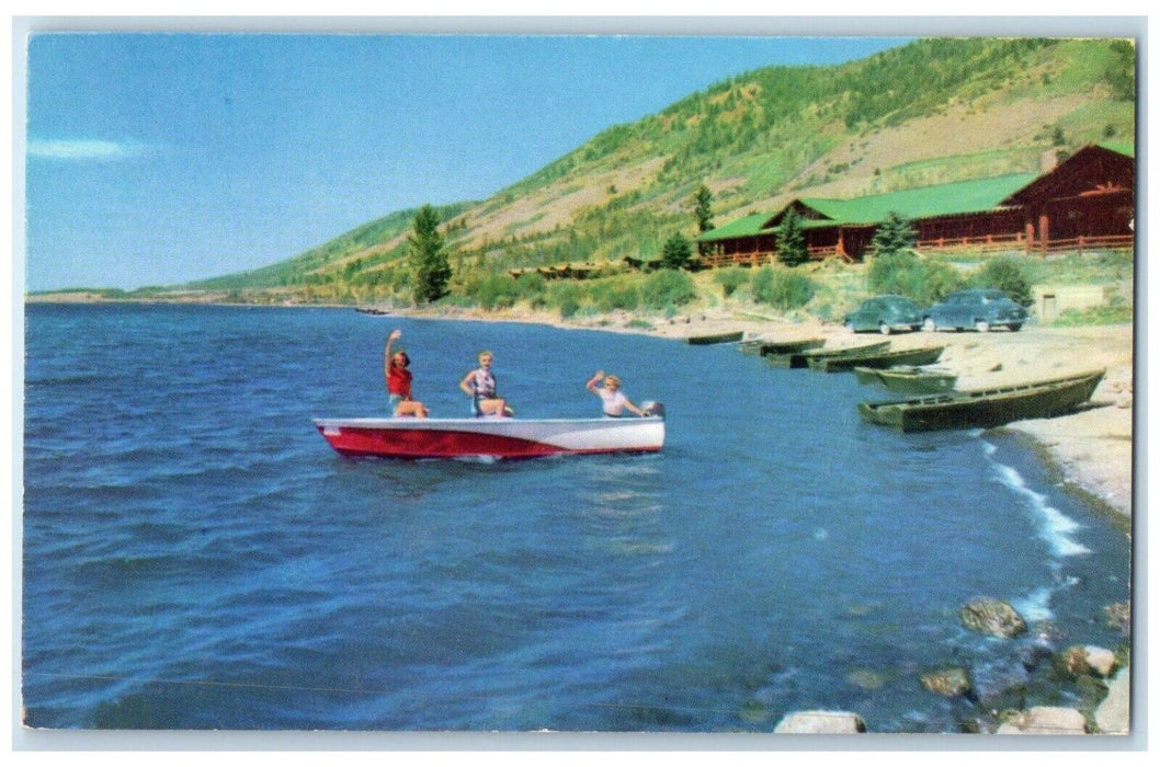 c1960 Fish Lake Whoppers Fishing Boat Canoe Richfield Utah UT Vintage Postcard