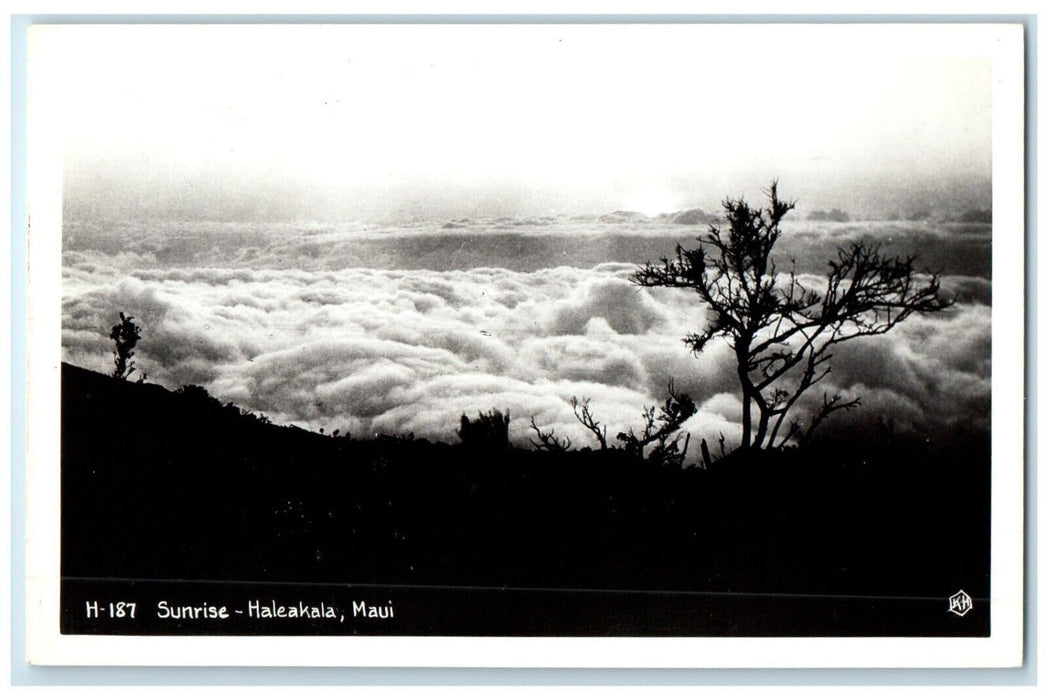 c1940's View Of Sunrise Haleakala Maui Hawaii HI RPPC Photo Vintage Postcard