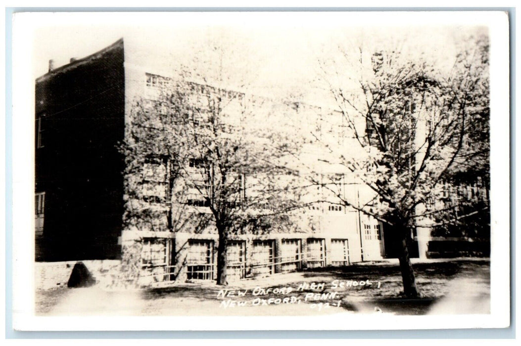c1910's High School New Oxford Pennsylvania PA RPPC Photo Antique Postcard