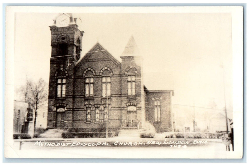 c1910's Methodist Episcopal Church New London Ohio OH RPPC Photo Postcard