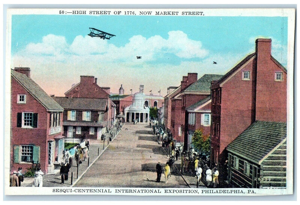 1926 High Street Sesqui Centennial Exposition Pennsylvania PA Unposted Postcard