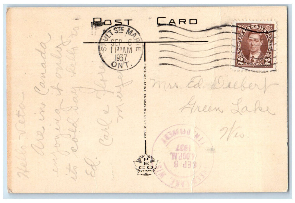 1929 St. Joseph Island Sault Ste Marie Ontario Canada Vintage Postcard