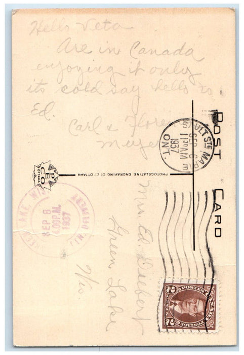 1929 St. Joseph Island Sault Ste Marie Ontario Canada Vintage Postcard