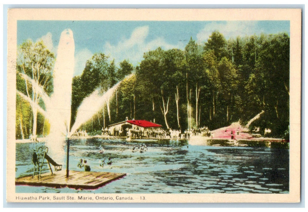 1953 Hiawatha Park Sault Ste Marie Ontario Canada Vintage Posted Postcard