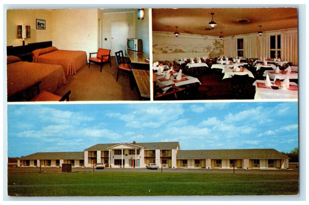 c1950's Abbott's Motel And Steak Out Restaurant Manchester New York NY Postcard