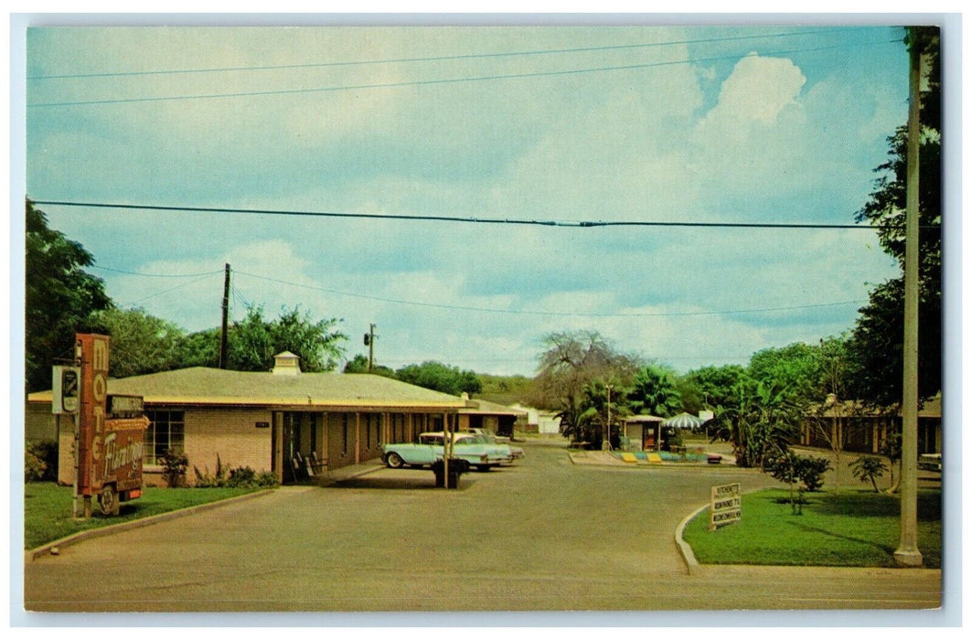 c1960 Flamingo Hotel Highway Central Blvd. Exterior Brownsville Texas Postcard