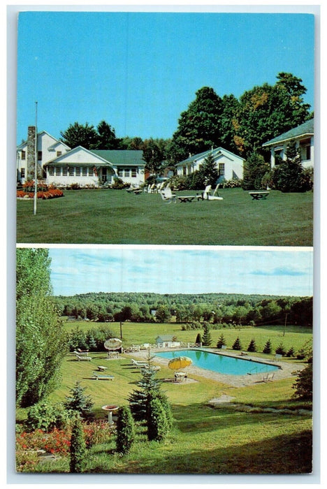 c1950's The Neversink Inn Motel And Pool Neversink New York Dual View Postcard