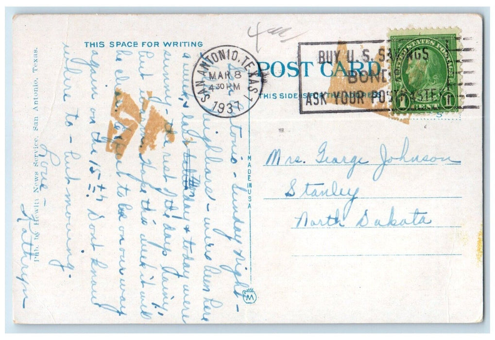 1937 Boy Scouts Home Winter Playground America Field San Antonio Texas Postcard