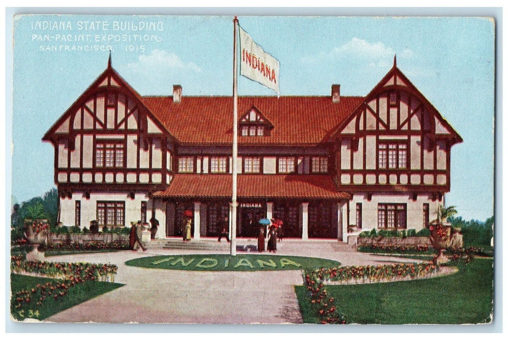 1915 Indiana State Building Pan-Pac Exposition San Francisco California Postcard
