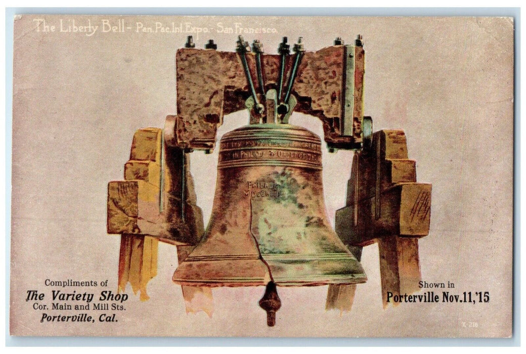 1915 Liberty Bell Pan-Pac Exposition San Francisco California Unposted Postcard