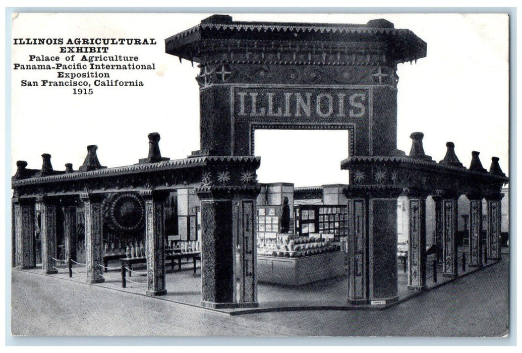 1915 Illinois Agricultural Exhibit Pan-Pac San Francisco California CA Postcard