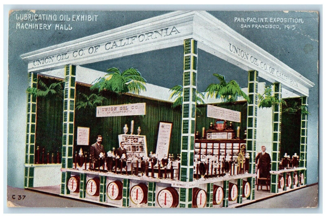 1915 Lubricating Oil Exhibit Hall Pan-Pac Expo San Francisco California Postcard
