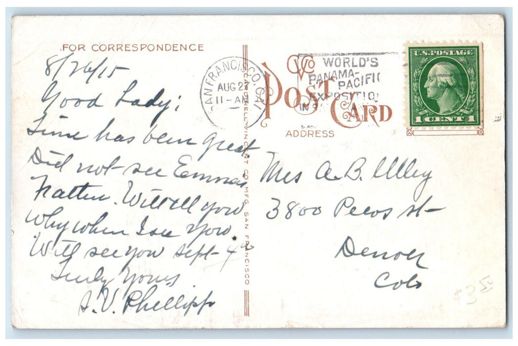 1915 Lubricating Oil Exhibit Hall Pan-Pac Expo San Francisco California Postcard