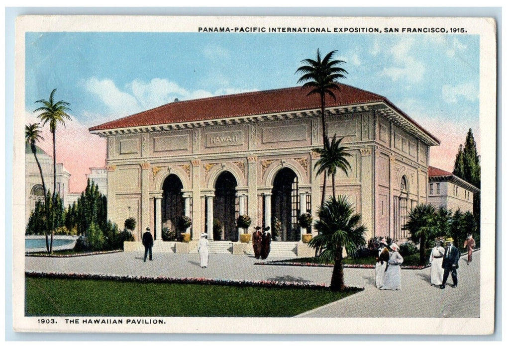 1915 Hawaiian Pavilion Panama-Pacific Expo San Francisco California CA Postcard