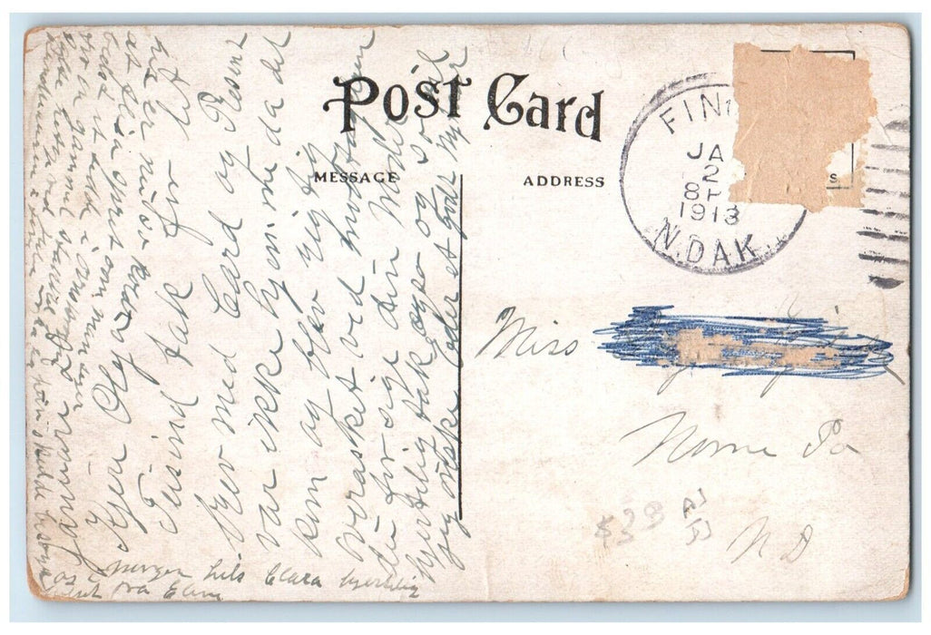 1913 Business Section From South Page St. Stoughton Wisconsin WI Posted Postcard