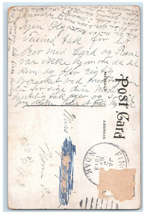 1913 Business Section From South Page St. Stoughton Wisconsin WI Posted Postcard